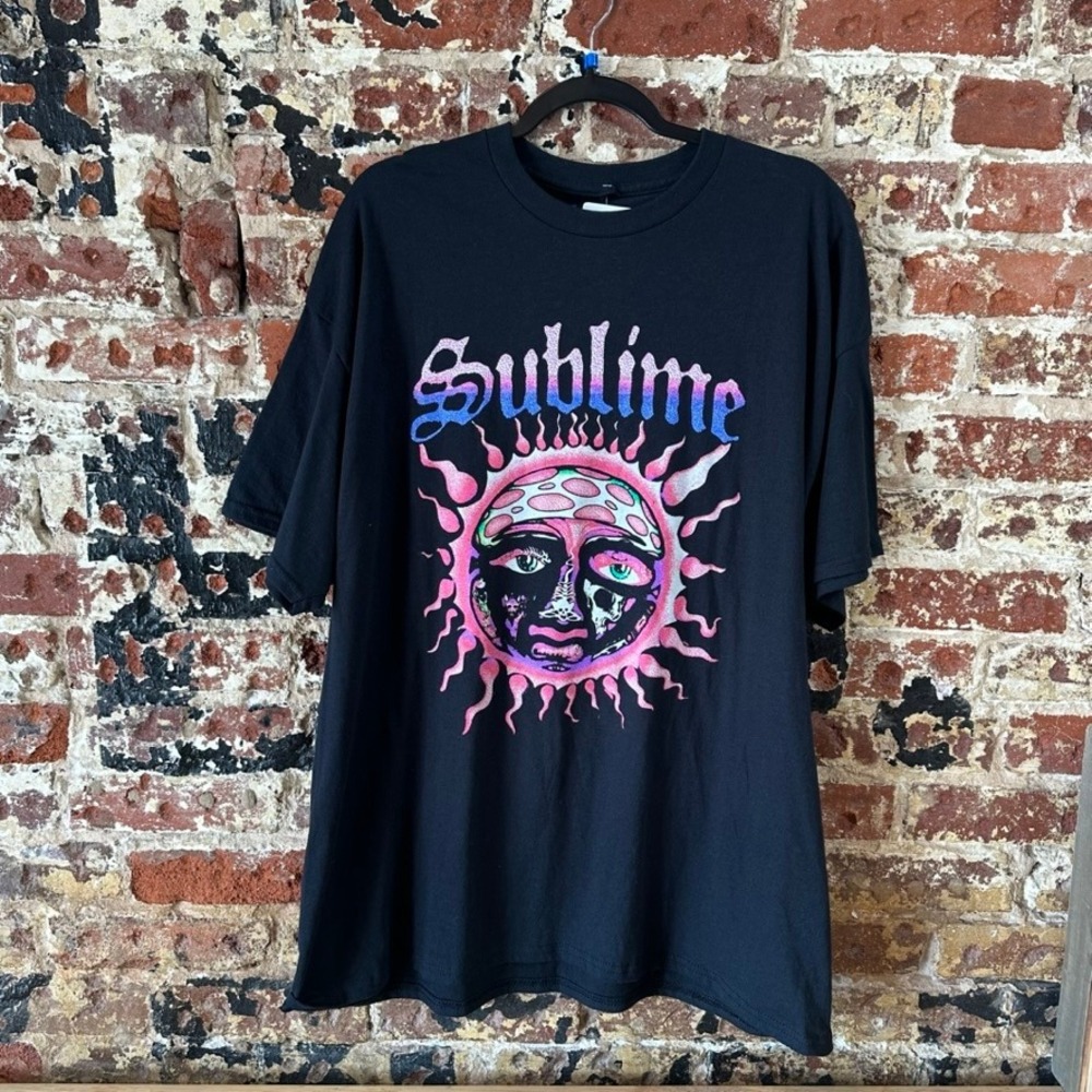 Sublime Sun Short Sleeve T-shirt Black Reggae Ska Music Band Tee 2XL XXL New